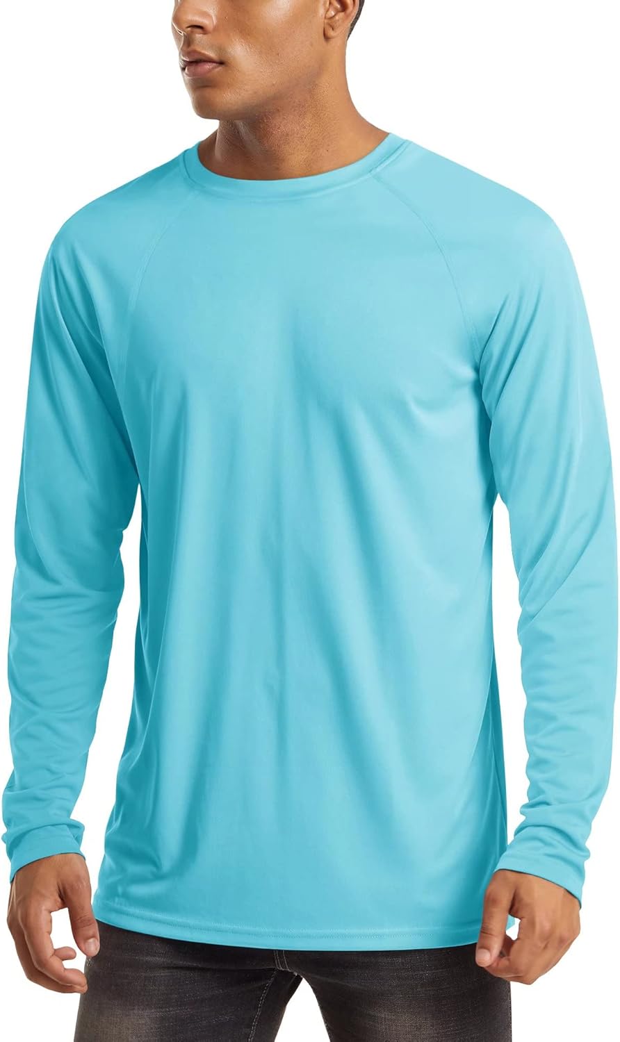 men Long Sleeve Shirts UPF 50+ UV Sun Protection Athletic Shirts for Hiking Running Workout Rash Guard